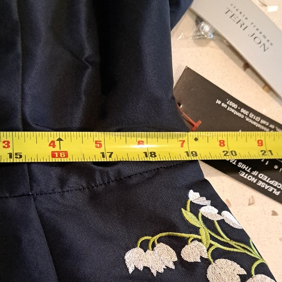 NWT Teri Jon Navy Embroidered Dress - Picture 9 of 16